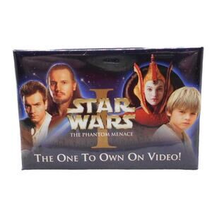 Vintage 2000 Star Wars I The Phantom Menace VHS Promo Pin Button